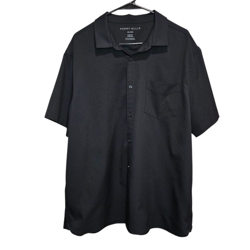 Perry Ellis Black Casual Button Up Shirt